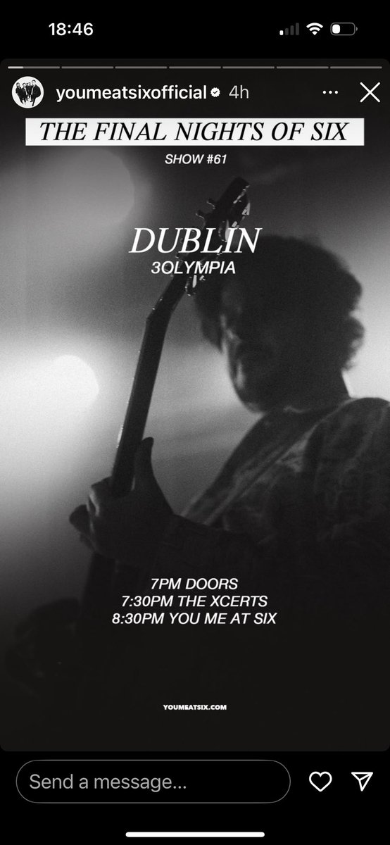3olympiatheatre's tweet photo. Please note updated stage times for @youmeatsix tonight! 👇🏼 https://t.co/QyyEMPehVT