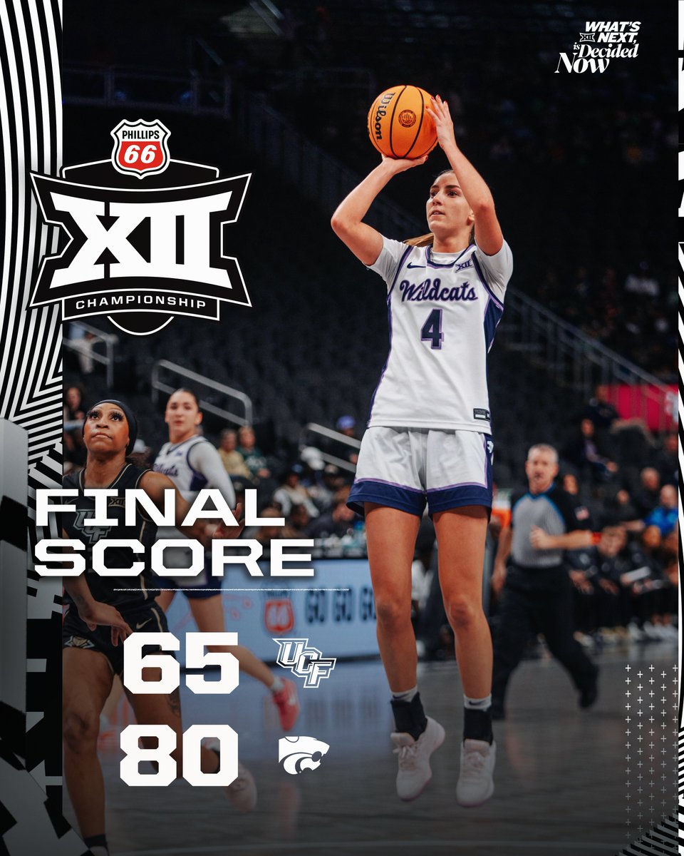 Big 12 Conference (@big12conference) on Twitter photo Welcome back to Kansas City, Wildcats 🫡
<a href="/KStateWBB/">K-State Women's Basketball</a> takes care of business in its 2025 Phillips 66 Big 12 Women's Basketball Championship debut to advance to the quarterfinals.
K-State will face off against No. 4-seed West Virginia tomorrow at 12 p.m. ET
#Big12WBB | Welcome back to Kansas City, Wildcats 🫡
<a href="/KStateWBB/">K-State Women's Basketball</a> takes care of business in its 2025 Phillips 66 Big 12 Women's Basketball Championship debut to advance to the quarterfinals.
K-State will face off against No. 4-seed West Virginia tomorrow at 12 p.m. ET
#Big12WBB |