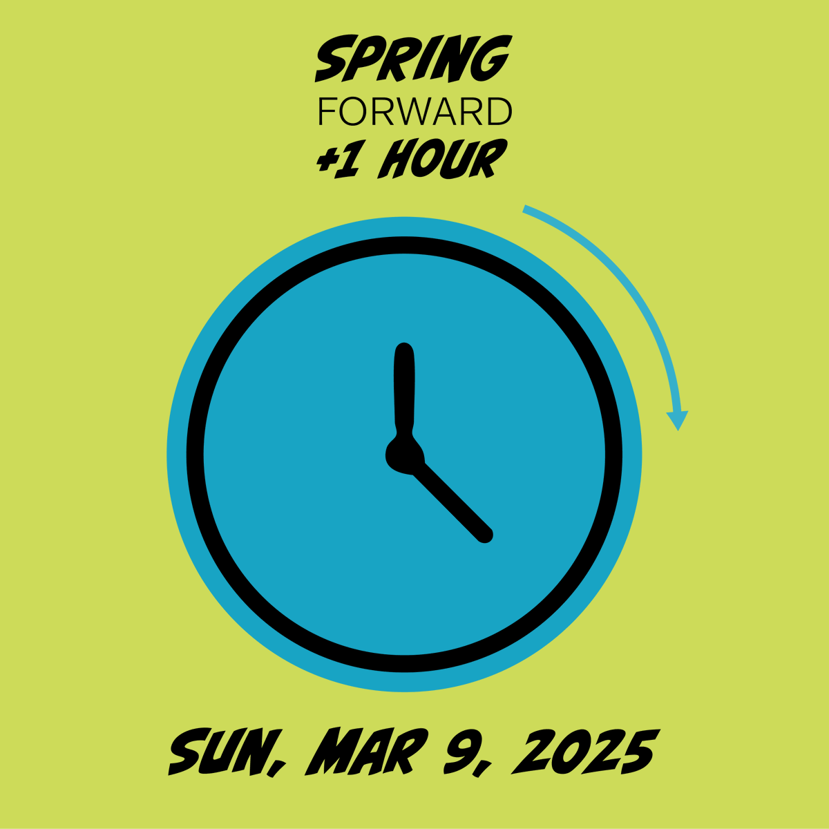 PSA: Daylight savings time is this Saturday night.
Don't be late for church on Sunday!
😉