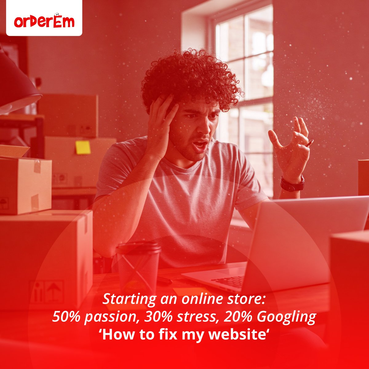 OrderEmApp's tweet image. Starting an online store: 50% excitement, 30% coffee, and 20% Googling ‘Why is my website down?’ 😂☕💻