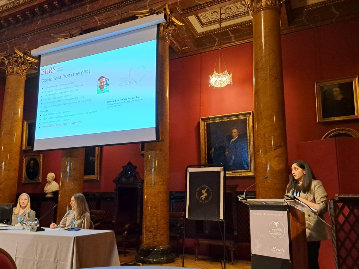 SharonToora's tweet image. Fantastic #BHRS sessions and delighted to have shared insights into our digital AF follow-up pathway on Arrhythmia nurses day at the Royal College of Phycians in Edinburgh. Thank you @BHRSociety and @MillbrookMed organisers for an exceptional educational programme.