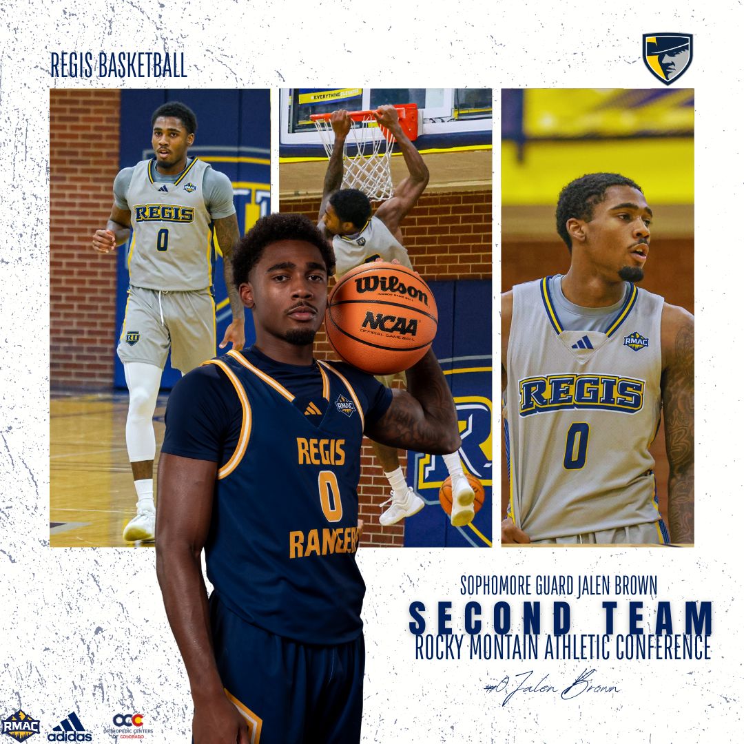 RegisRangers's tweet photo. MBB | Your Rangers earn four RMAC All-Conference honors for the ‘25 season! 

Chase Mayo-Harmon → 1st Team 
Jalen Brown → 2nd Team 
Kobe Sanders → 2nd Team 
Eddy Egun → Honorable Mention

#RangerUp https://t.co/6yE3Jmn5cl