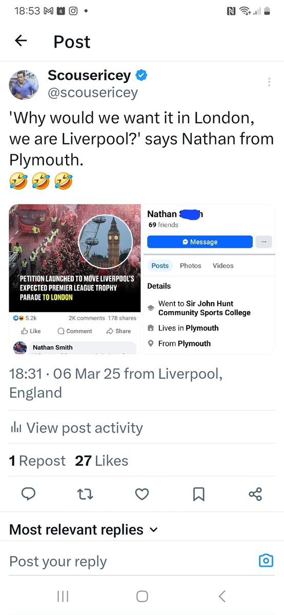 scousericey's tweet photo. 'Why would we want it in London, we are Liverpool?' says Nathan from Plymouth.
🤣 🤣 🤣 https://t.co/4oH5ZLPC0d