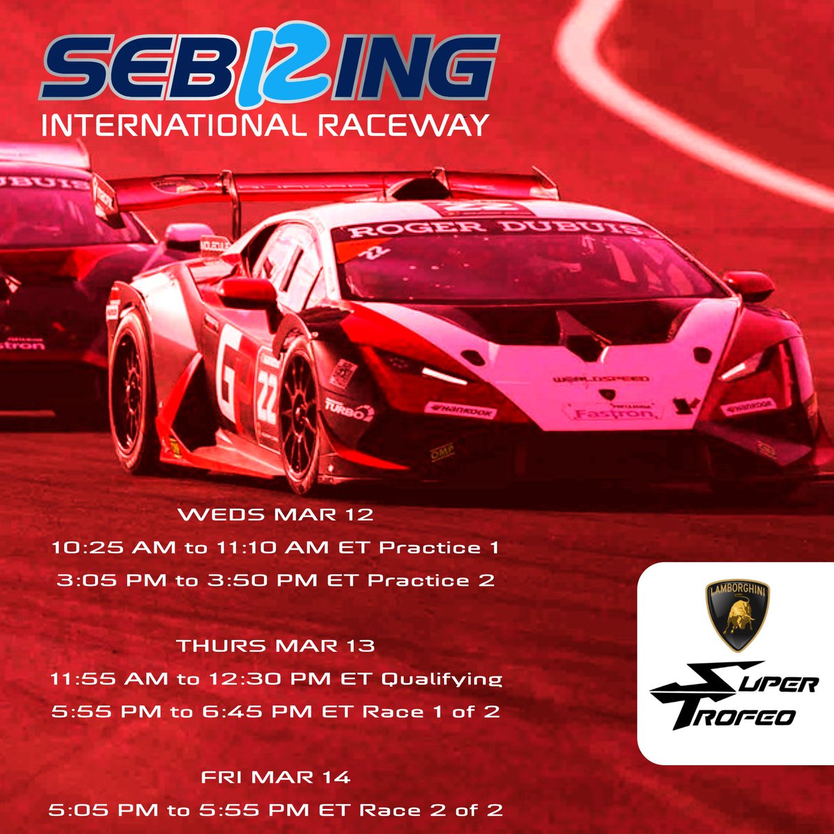 🏎️ Lamborghini Super Trofeo 2025 kicks off March 12th. Let's go! 🏆

Here's everything you need to know... conta.cc/3F7c1Rz