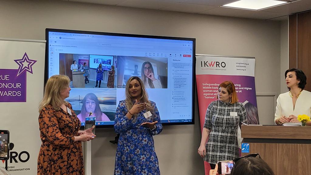 IKWRO (@ikwro) on Twitter photo 🌟 Diana Nammi presenting the True Honour Award to Shana Begum.
A huge congratulations to Shana Begum, winner of the 2025 True Honour Award! Her dedication to tackling ‘honour’-based abuse and empowering survivors is truly inspiring. 💜👏 #TrueHonourAwards2025 🌟 Diana Nammi presenting the True Honour Award to Shana Begum.
A huge congratulations to Shana Begum, winner of the 2025 True Honour Award! Her dedication to tackling ‘honour’-based abuse and empowering survivors is truly inspiring. 💜👏 #TrueHonourAwards2025