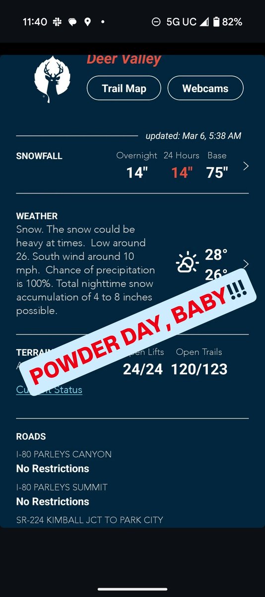 #PowderDay <a href="/Deer_Valley/">Deer Valley Resort</a>