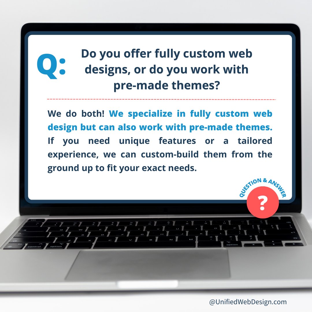 UnifiedWD's tweet image. Not every site needs a custom build—but every business deserves a site that fits. 

We work w/ both pre-made themes &amp;amp; custom builds to ensure your website works exactly how you need it to. 

If your current setup feels limiting, there’s a solution! Let&apos;s connect!

#CustomWebsites