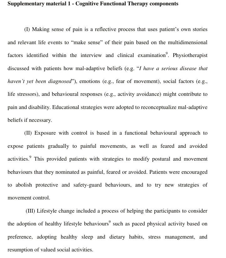 Just published in BJSM 🔥

Efficacy of cognitive functional therapy for pain intensity and disability in patients with NSLBP

👉"CFT showed sustained clinical efficacy compared with a sham procedure for treating patients with NSLBP."  

bjsm.bmj.com/content/early/…