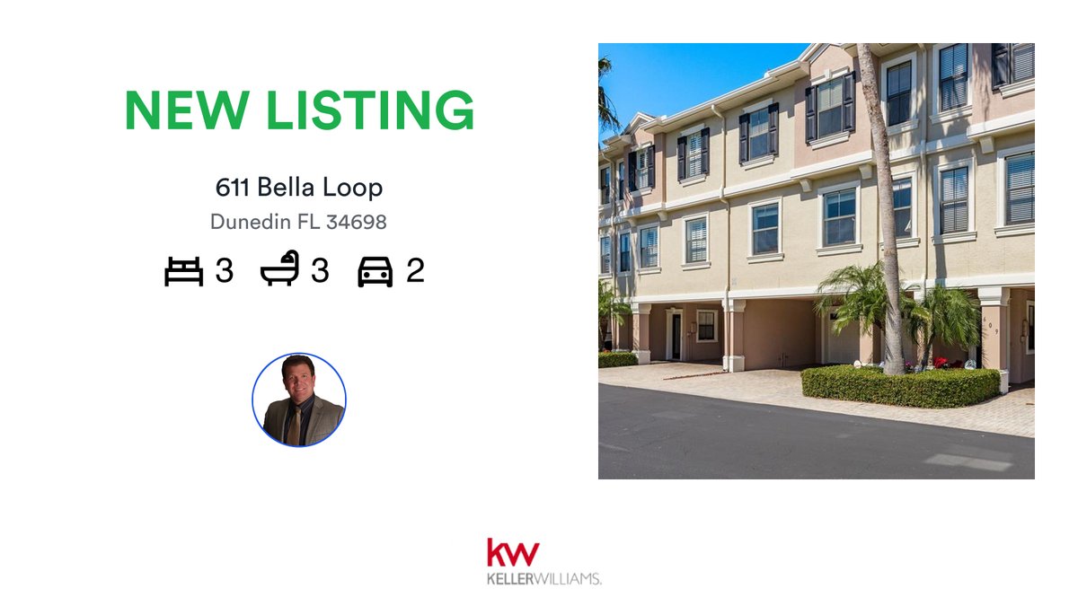 🛌 3 🛀 3 🚘 2
📍 611 Bella Loop, Dunedin, FL, 34698

My latest listing on RateMyAgent.
Fl SL3217193
rma.reviews/oicm8ovs1fwp

...
#ratemyagent #realestate #KELLER_WILLIAMS_REALTY_PALM_H