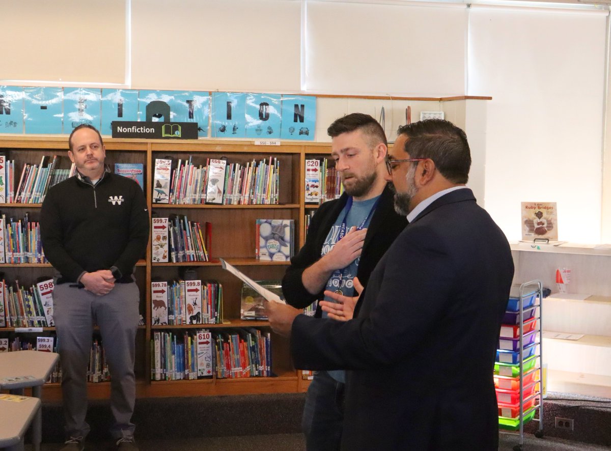 WestChesterASD's tweet photo. We had the joy of honoring two more outstanding educators as West Chester Way Makers! 👏
Congrats to Ryan Walter, WTE, and Matthew Taglang, RHS for their passion, dedication, and impact on our students. Join us in celebrating them! 💙💛🤍 #WCASDWay #WayMakers #Achieve https://t.co/et5TWxtCsE