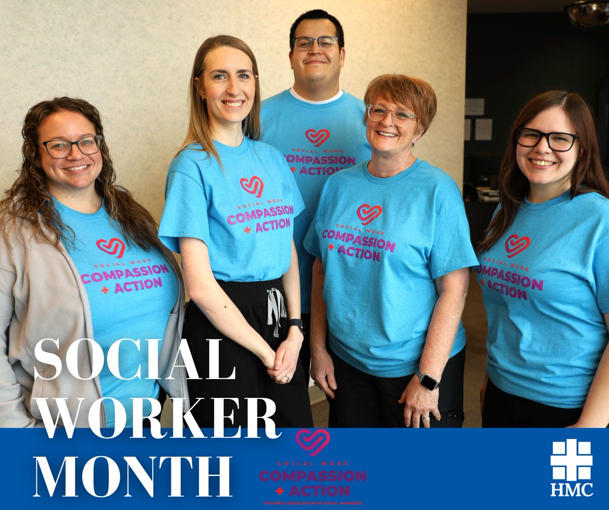 🌟 Happy #SocialWorkMonth! 🌟
Shoutout to our incredible BH team at HMC!
👥 Juli Winter, LSCSW-Kealey Marcy, LMSW-Brittani May, LSCSW, LCMFT-Shonda Ratzloff, LMSW-Justin Soriano, LSCSW, LCAC
📌 Not pictured: Shannon Pelzel, LSCSW
💙 #SocialWorkers #HMCcares