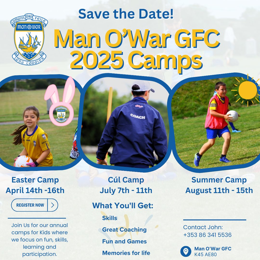 2025 
Three camps ! 

Dates for diaries.