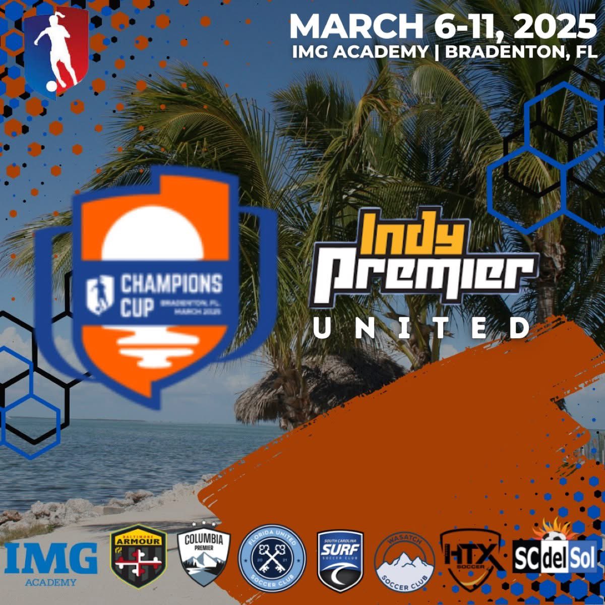 Headed to Bradenton, FL and IMG Academy for the Champions Cup Showcase… <a href="/indypremunited/">Indy Premier United GA</a> <a href="/GAcademyLeague/">Girls Academy</a> <a href="/ImYouthSoccer/">ECNL/GA/Recruiting/College Soccer</a> <a href="/ImCollegeSoccer/">College Soccer Truth ™</a> <a href="/TheSoccerWire/">SoccerWire</a> <a href="/PrepSoccer/">Prep Soccer ⚽️</a> <a href="/CampShutout/">Camp Shutout GK Training</a> <a href="/Ascendgka/">Ascend Goalkeeping Academy🚀🧤</a> #GirlsAcademy #GKunion
#premierandproud💙#gachampionscup