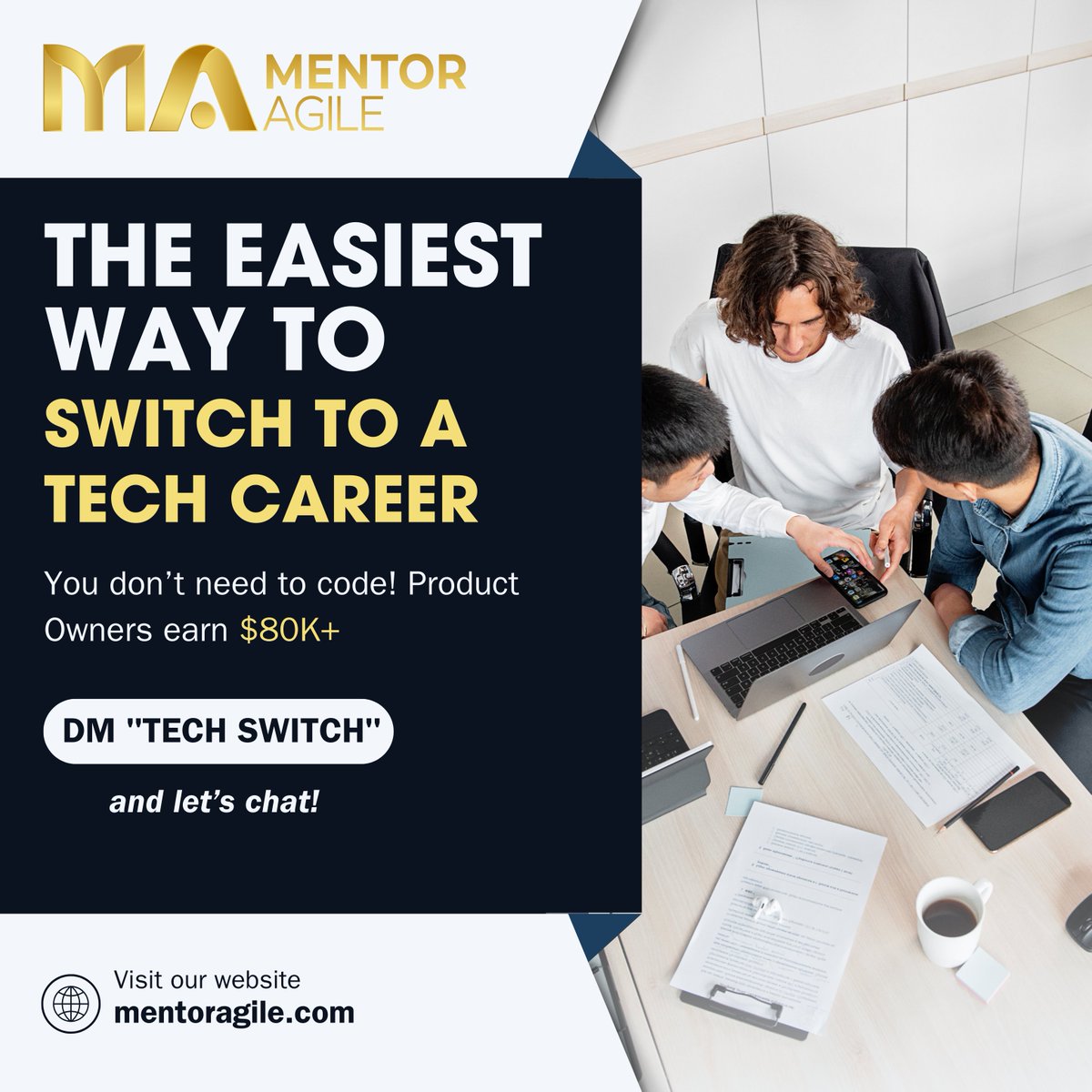 Mentor_Agile's tweet image. 🚀 The Easiest Way to Switch to a Tech Career! 💼💻

No coding? No problem! You can still land a high-paying tech job as a Product Owner—with salaries starting at $80K+!

#CareerChange #BreakIntoTech #NoCodingRequired #TechJobs #MentorAgile