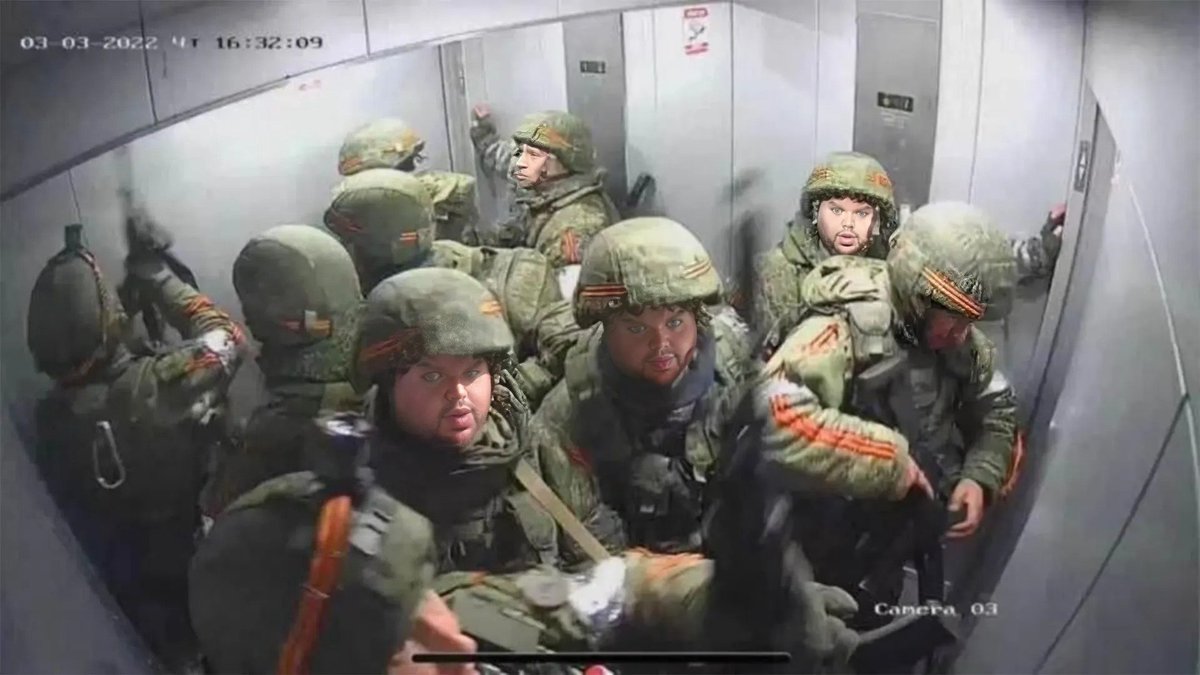 russian JDV troops stuck in elevator