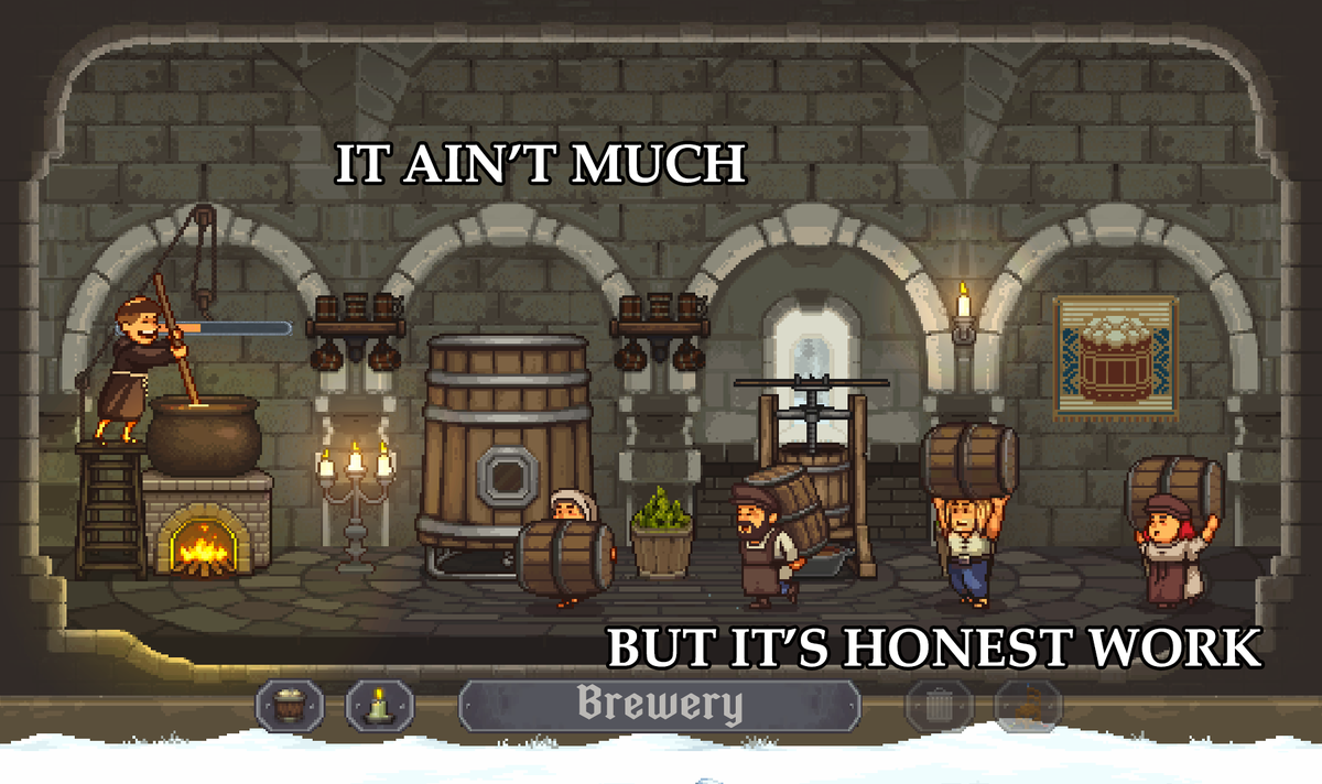 Ham_Rav's tweet photo. Ale Abbey in numbers🍻⛪
2 weeks after launch
4 patches in a week (latest out today!)
91% positive reviews on Steam🥹
100+ followers on Reddit (always weird😅)
1,000 brewers over Discord🙌
Don't be a stranger now, it only keeps getting better!
#indiegame #pixelart #tycoon https://t.co/yKfqArxDHY