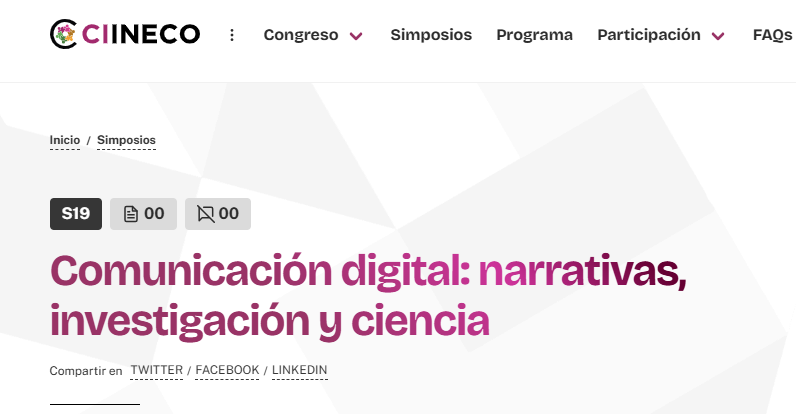 mcarmengalvez's tweet photo. 📢Desde @ciberimaginario coordinamos el Simposio "Comunicación digital: narrativas, investigación y ciencia", en la IV edición de @ciinecoURJC. Podéis enviar vuestras comunicaciones hasta el 14 de abril https://t.co/aSJGHAq3TZ @urjc @FCCOM #innovaciondocente #GIDComtedea https://t.co/QDRnZk2hAg