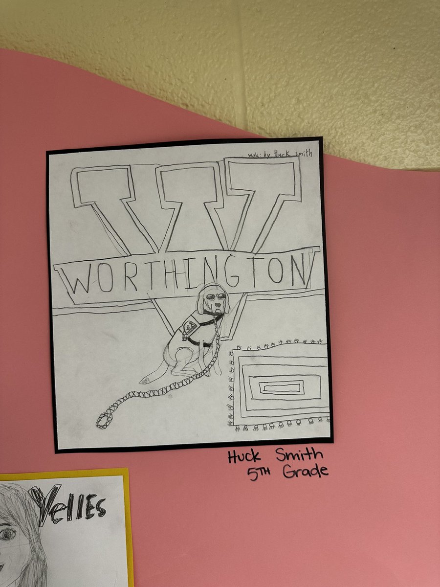5th grade Bobcats have been working hard in art class drawing portraits! These friends choose Wolk!  💙 💛 #itsworthit