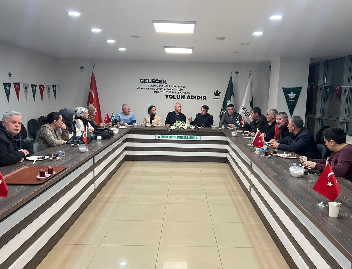 Mustafa Yeşilyurt (@yesilyurt_) on Twitter photo Gelecek Partisi Samsun il Başkanlığımızın toplantısına katıldık.
<a href="/GelecekPartiTR/">Gelecek Partisi</a> <a href="/Ahmet_Davutoglu/">Ahmet Davutoğlu</a> <a href="/samsungelecek/">Gelecek Partisi Samsun</a> <a href="/GurtanHasan/">Hasan Gürtan</a> Gelecek Partisi Samsun il Başkanlığımızın toplantısına katıldık.
<a href="/GelecekPartiTR/">Gelecek Partisi</a> <a href="/Ahmet_Davutoglu/">Ahmet Davutoğlu</a> <a href="/samsungelecek/">Gelecek Partisi Samsun</a> <a href="/GurtanHasan/">Hasan Gürtan</a>