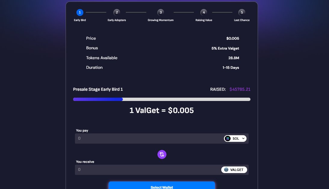 VALGET_PROJECT's tweet image. ValGet Token Presale is LIVE!
🔥 Don’t Miss Out on This Exclusive Opportunity! 🔥

🌍 Join now: valget-project.com

The future of secure and innovative crypto investments is here with ValGet, and YOU have the chance to be among the early investors benefiting from our…