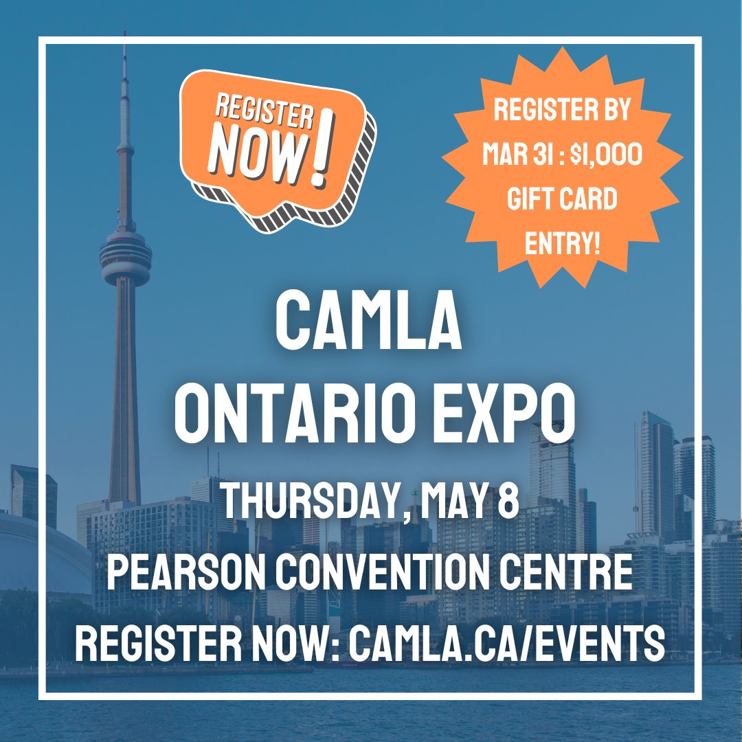 Register today! Attendee costs have been deeply discounted - $25. Register by Mar 31 to be entered into a $1,000 gift card draw! camla.ca/ontario-expo-2…

This is the only alternative lending event of its kind!

#camlaONexpo2025 #conference #tradeshow #events #Toronto #CAMLA