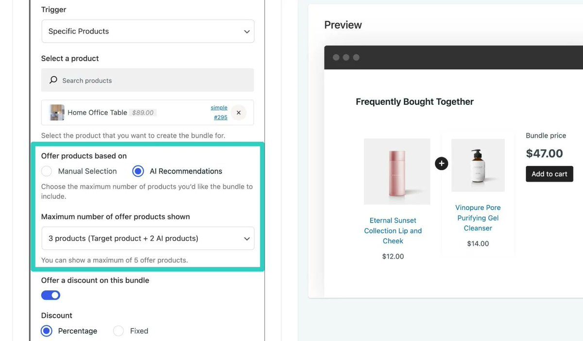 In our latest Merchant release we added our first AI features. In the Frequently Bought Together module, you can now let our algorithm choose the products to show as 'frequently bought together' based on your store's order history. 

#woocommerce