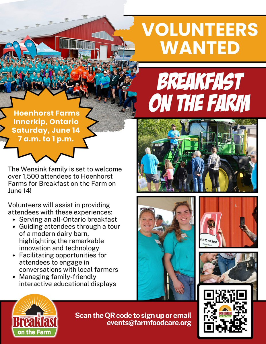 Cox (@coxwensink) on Twitter photo We’re SO EXCITED to be hosting…
** BREAKFAST ON THE FARM **
Saturday, June 14th ☀️
!!
With the help of the great team at <a href="/FarmFoodCareON/">Farm & Food Care Ontario</a>
If you’d like to volunteer that day, please register using the link or email in the flyer We’re SO EXCITED to be hosting…
** BREAKFAST ON THE FARM **
Saturday, June 14th ☀️
!!
With the help of the great team at <a href="/FarmFoodCareON/">Farm & Food Care Ontario</a>
If you’d like to volunteer that day, please register using the link or email in the flyer