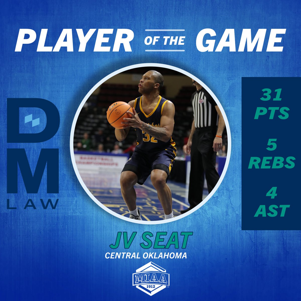 JV Seat's 30-piece pushed <a href="/UCOMBB/">UCO Men's Basketball</a> past No. 1 Washburn in the first upset of #MIAAMadness for our “Mike’s Got This” 𝙋𝙇𝘼𝙔𝙀𝙍 𝙊𝙁 𝙏𝙃𝙀 𝙂𝘼𝙈𝙀 👀

#BringYourAGame