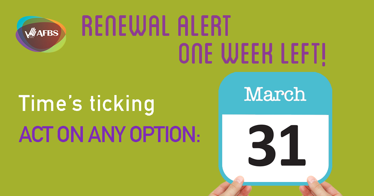🚨 ONE WEEK LEFT! The deadline to act on your insurance option is approaching!📧 Check your email &amp; mail for renewal info. 🗣️ Deadline: March 31📍 Learn more: bit.ly/48wbtO7
#renew #renewal #renewaltime #insurance #coverage #membership #member