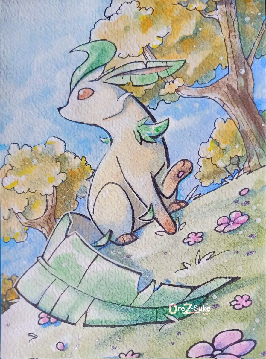 Watercolor
Leafeon (Pokemon)