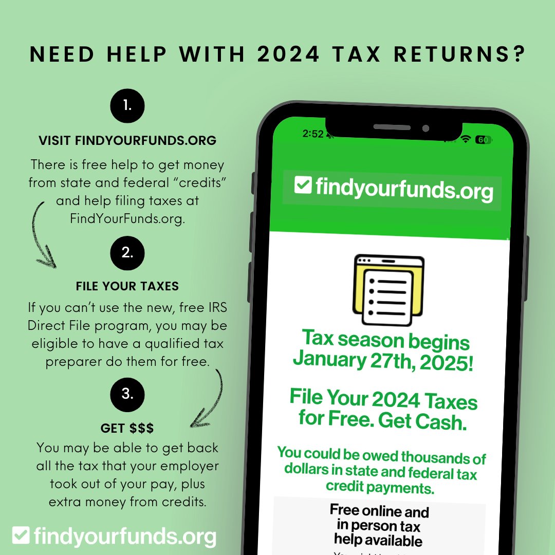 With resources on tax credits, free online filing with the new IRS #DirectFile program, and in person help through VITA, #FindYourFunds is a comprehensive guide for MA tax filers. Don't delay filing your taxes as you may miss out on money you're owed! FindYourFunds.org