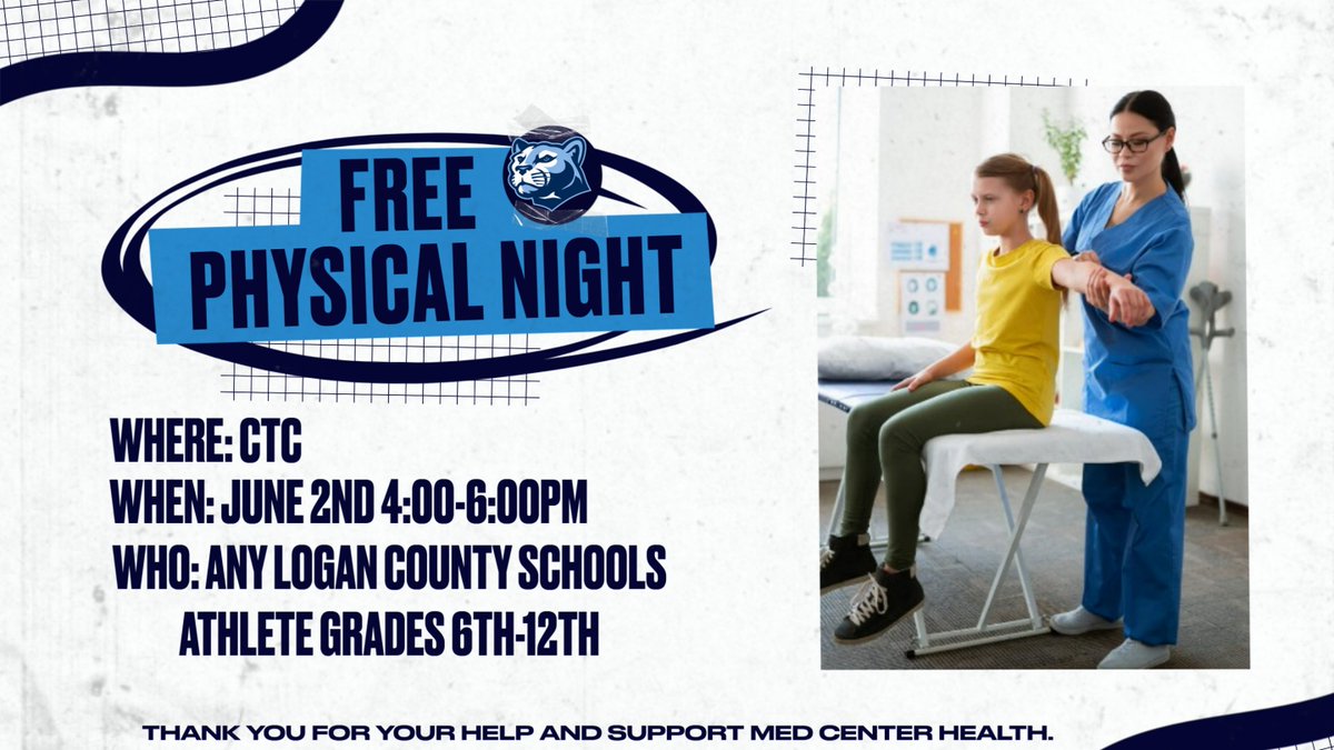 Parents and student-athletes, mark your calendars for our FREE PHYSICAL NIGHT for the 2025-2026 school year! We encourage as many athletes as possible to take advantage of this opportunity. #CougarPride