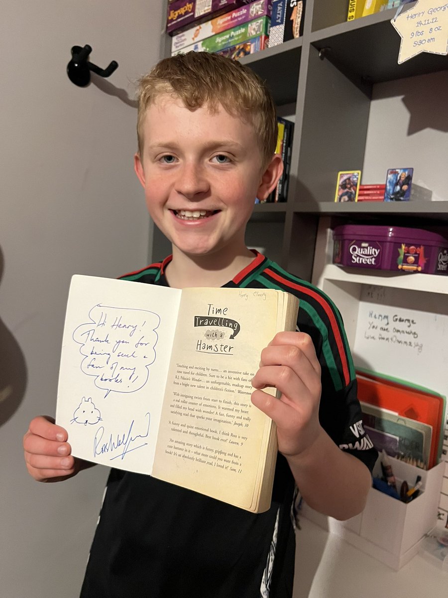Wow. Happiest boy on earth tonight after his favourite author <a href="/rosswelford/">Ross Welford</a> signed his all-time favourite book. Author visits are always something special at school, but when your fave writer takes time for you - and wows you with magic - that’s an unbeatable #worldbookday2025 ❤️