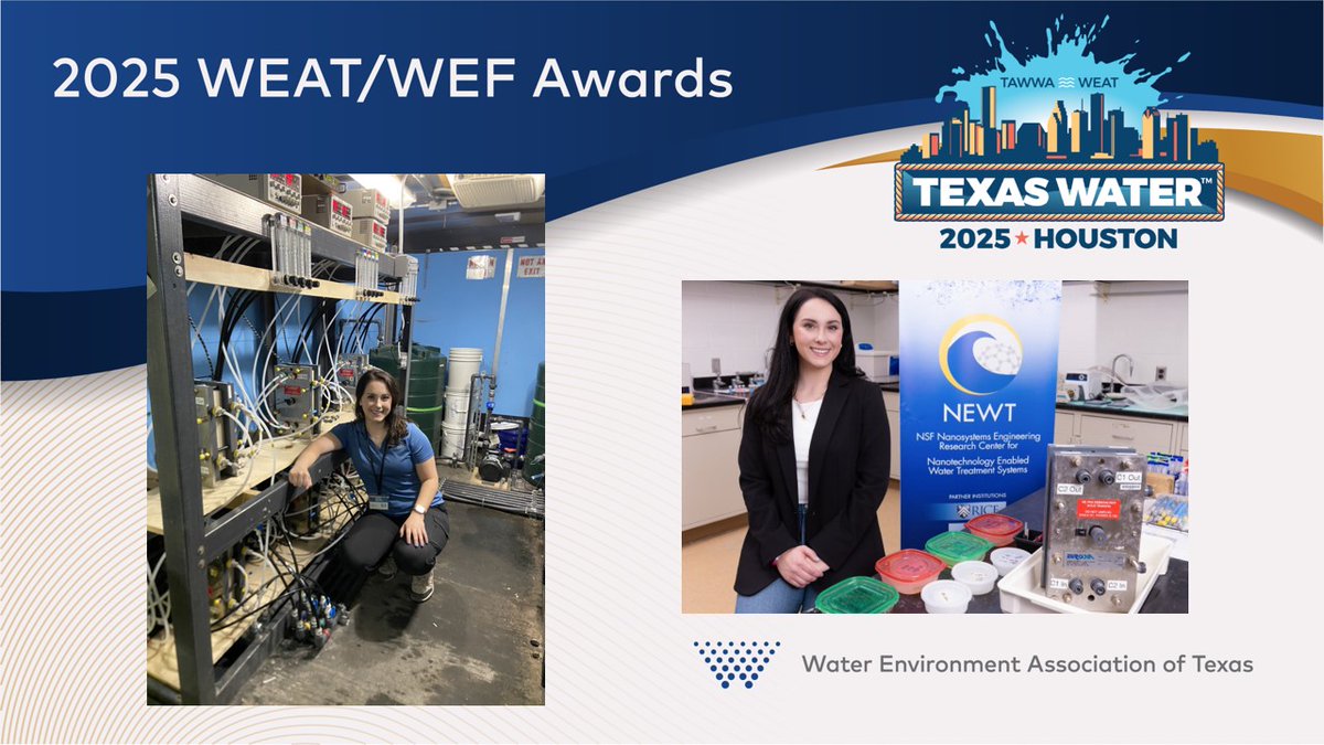 Celebrating Tayia Oddonetto from <a href="/UTEP/">UTEP</a> for being awarded the WEAT Innovative Technology Award, which recognizes the people and companies behind innovative solutions that are making a difference in solving some of the sector's most pressing water challenges.