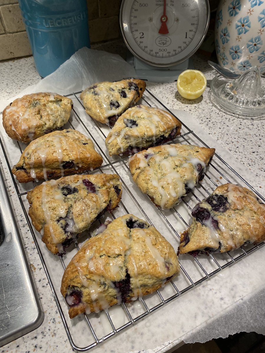 Trying out a new recipe for our bakery menu and it did not disappoint 🫐 🍋 LEMON GLAZED BLUEBERRY SCONES They tasted delicious. Soft &amp; tender in the middle with crisp-crunchy edges. Like putting a scone &amp; rock cake together 👌🏻 <a href="/WhitmoreHigh/">Whitmore High School</a>