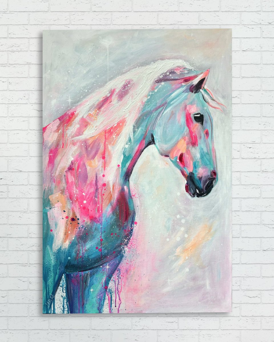 camrcart's tweet photo. Wild Horse 🦄 24x36 acrylic for sale ✨ https://t.co/ECeyILcUf7