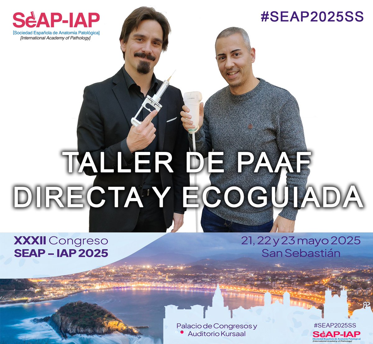 Eduardo Alcaraz, MD PhD (@edusqo) on Twitter photo Cosas que tienen los congresos en vivo como #SEAP2025SS <a href="/SEAP_IAP/">SEAP-IAP</a> y que nada online puede compensar:
Taller de PAAF directa y ecoguiada, junto al Dr. Jordi Temprana <a href="/Tholthoron/">Jordi Temprana-Salvador</a>. Viernes 23 de Mayo, San Sebastián. XXXII Congreso Nacional de Anatomía Patológica.
¡Plazas limitadas! Cosas que tienen los congresos en vivo como #SEAP2025SS <a href="/SEAP_IAP/">SEAP-IAP</a> y que nada online puede compensar:
Taller de PAAF directa y ecoguiada, junto al Dr. Jordi Temprana <a href="/Tholthoron/">Jordi Temprana-Salvador</a>. Viernes 23 de Mayo, San Sebastián. XXXII Congreso Nacional de Anatomía Patológica.
¡Plazas limitadas!