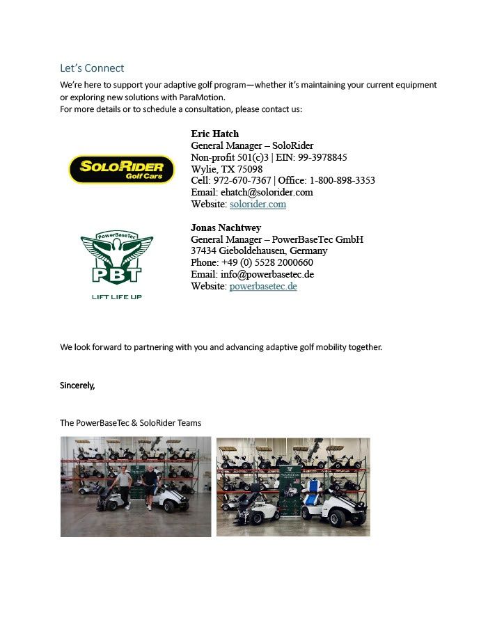 Need parts for your Paragolfer parts? Here is some helpful information to keep you on the course!