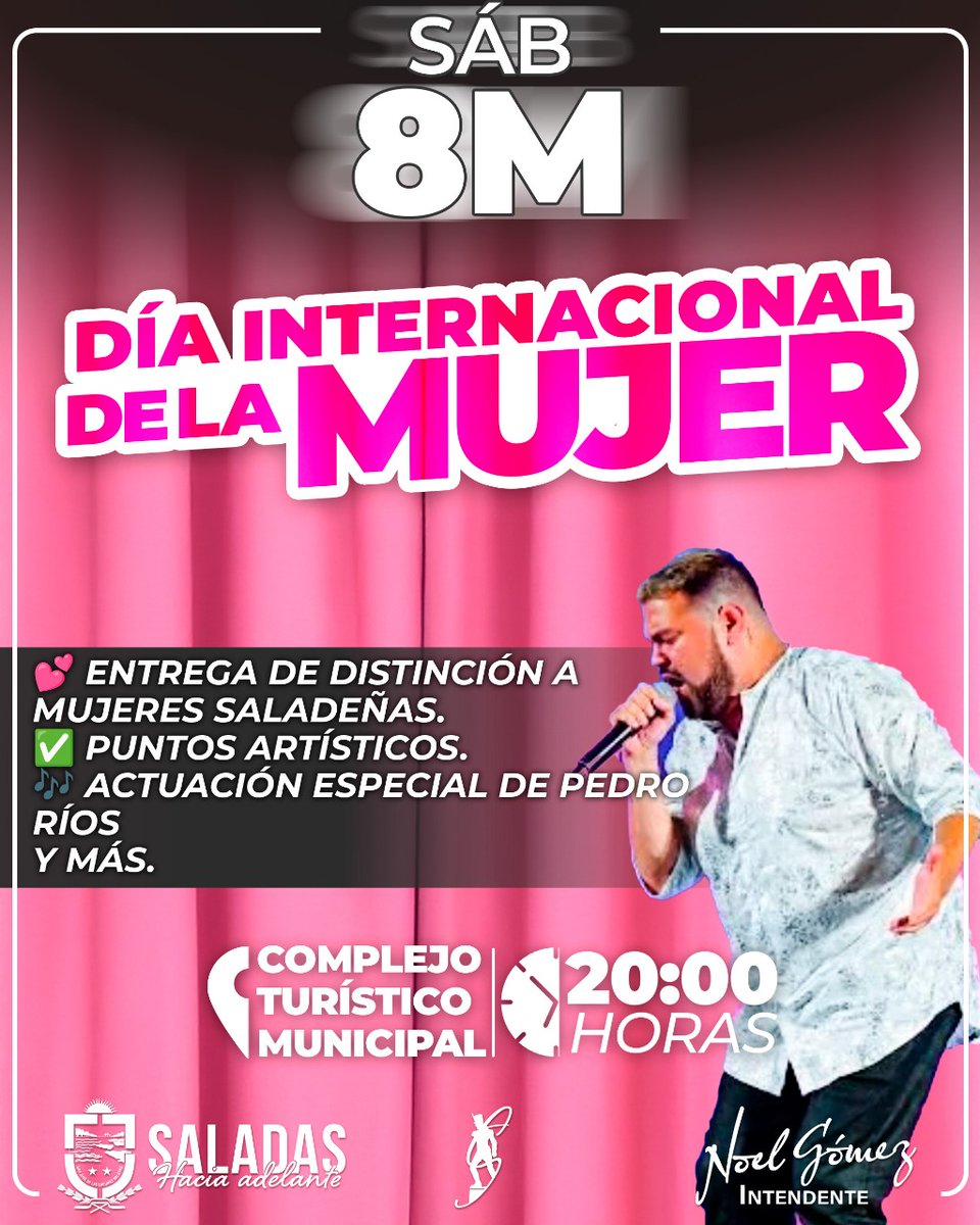munidesaladas's tweet photo. 🎀 Día Internacional de la Mujer 🫶

Un año más, queremos invitarte a una noche muy emotiva, con la distinción y el reconocimiento a todas aquellas mujeres destacadas por su labor en cada barrio de la ciudad 💪🏼🥰

#SaladasHaciaAdelante https://t.co/6iub8qT9gx