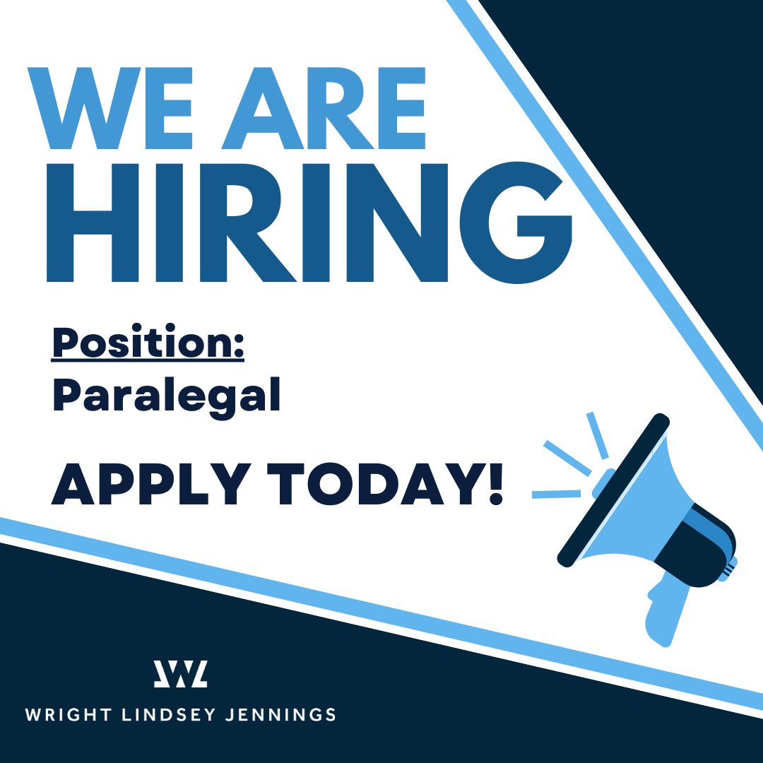 We're hiring a new Paralegal in our Rogers office! At WLJ, we seek self-motivated professionals who are committed to providing value &amp; quality service. Come find out why we’ve been honored as one of the “Best Places to Work” in AR!

Apply today at lnkd.in/em6KbDHV