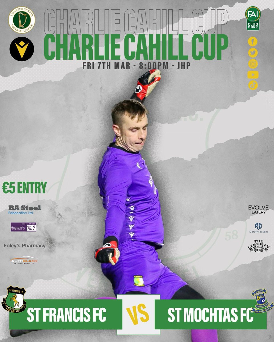 St Francis FC Seniors (@seniorsst) on Twitter photo Fixture News |
<a href="/LSLLeague/">Leinster Senior League</a> Charlie Cahill Cup QF
It’s a massive night tomorrow as we welcome <a href="/stmochtasfc/">St. Mochta's FC</a> to JHP for the QF of the Charlie Cahill Cup 🏆
As always, Club shop will be open & serving hot food 🤝
Don’t miss it 🔥🌭☕️
<a href="/AlQuinn2015/">LSL Live Update’s</a> | #lsllivescore | 🟢🔵 | Fixture News |
<a href="/LSLLeague/">Leinster Senior League</a> Charlie Cahill Cup QF
It’s a massive night tomorrow as we welcome <a href="/stmochtasfc/">St. Mochta's FC</a> to JHP for the QF of the Charlie Cahill Cup 🏆
As always, Club shop will be open & serving hot food 🤝
Don’t miss it 🔥🌭☕️
<a href="/AlQuinn2015/">LSL Live Update’s</a> | #lsllivescore | 🟢🔵 |