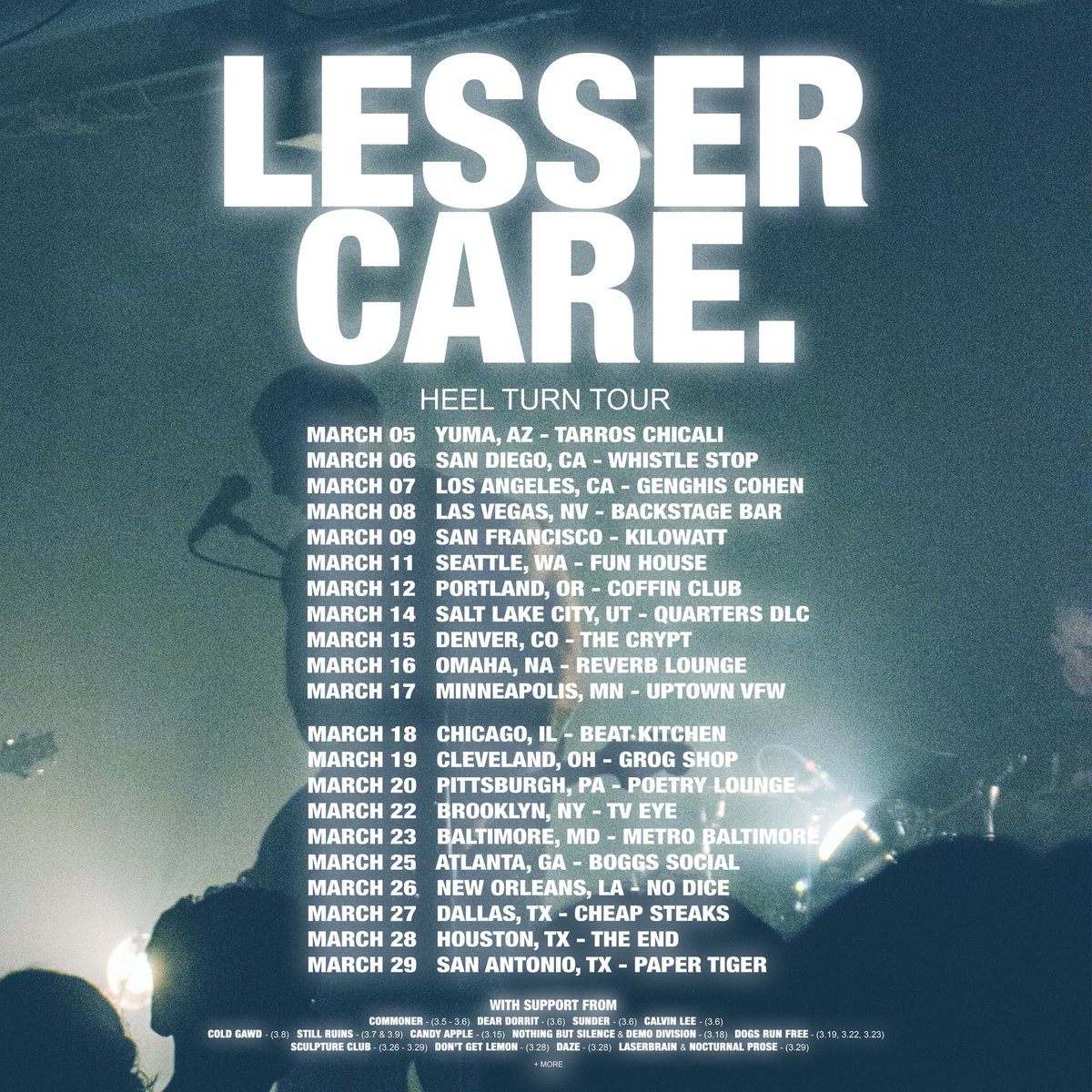 On tour now 
linktr.ee/LesserCareDates