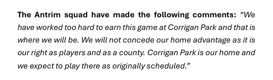 RossaGACBelfast's tweet image. Supporting our county footballers.
Corrigan or nowhere.