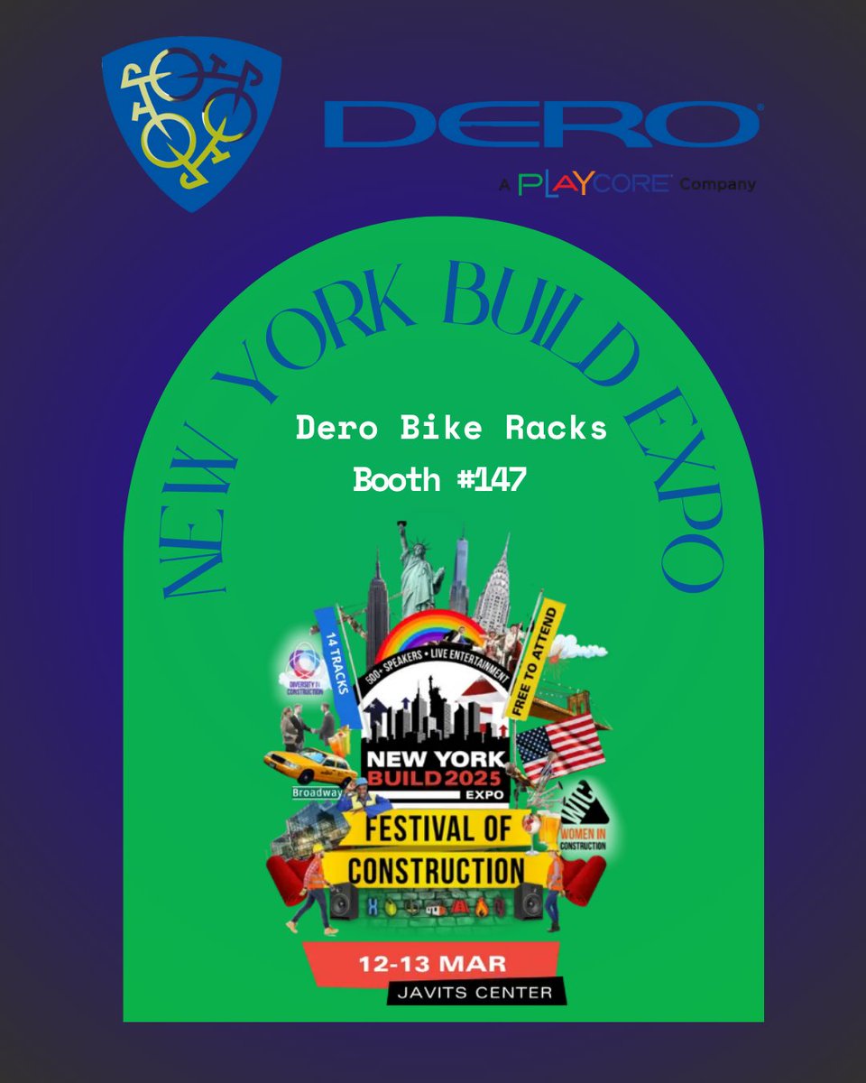 The Dero team is heading to New York Build Expo next week! Stop by booth #147 to explore innovative bike parking solutions for your city. We can't wait to see you there! 

📅 March 12-13 | 📍 Javits Center, NY

#NYBuild #UrbanMobility #SustainableCity #BikeParking #GreenBuilding
