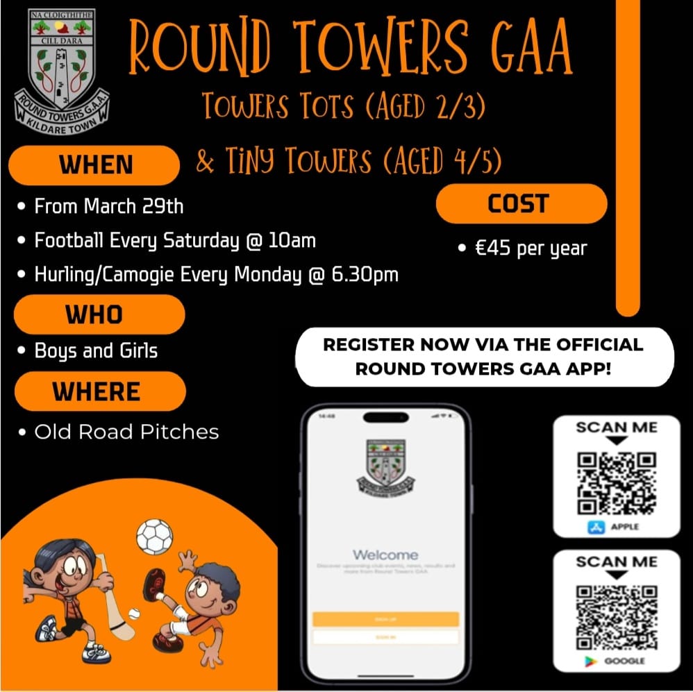 RoundTowers_Gaa's tweet photo. Towers Tots &amp; Tiny Towers
Get all the latest news on the Round Towers GAA app https://t.co/M7QKBVSAkv https://t.co/jBpkzhxjnJ