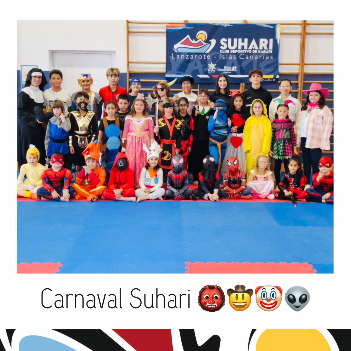 Suharikarate's tweet photo. ¡#Carnaval Suhari!
👹🤠🤡👽

Como todos los años en época de #carnavales, hacemos una clase un tanto especia, diferente, poco karate y mucha diversión! 🥳

#karate #suharikarate https://t.co/eVO7JoLn0j