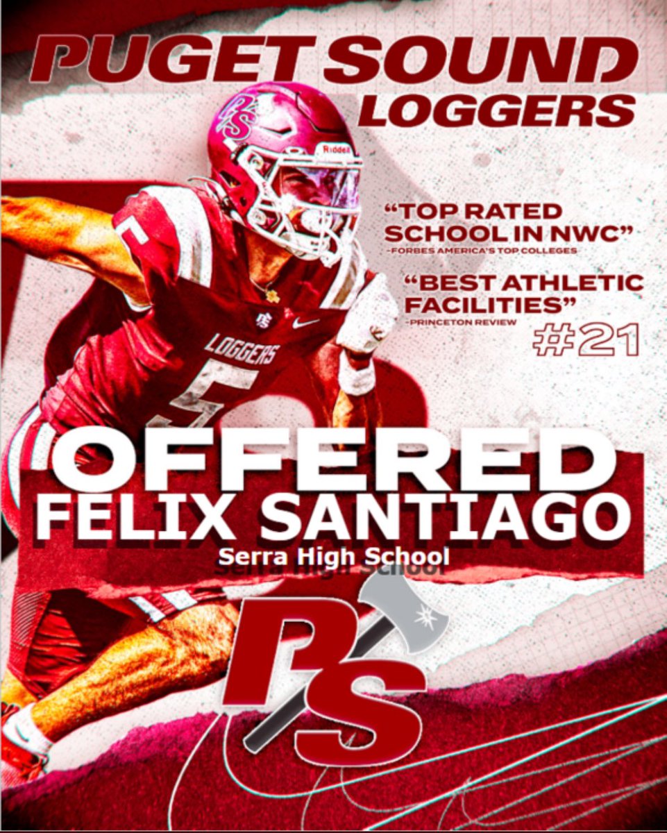 Felix Santiago (@f8lix_) on Twitter photo Blessed to say I’ve received my 3rd offer to continue my education and football career at the University of Puget Sound!! #AG2G
<a href="/coachmons/">Coachmons</a> <a href="/DariusBell_3/">Darius Fautua Bell</a> <a href="/coachwalsh20/">Patrick Walsh</a> <a href="/CoachMattVinal/">Matty V</a> <a href="/PadreFootball_/">Serra Padres Football</a> <a href="/KeimTimeFB/">Jud Keim - U. of Puget Sound FB. Co-DC/Secondary</a> <a href="/LOGGER_LBCOACH/">UPS Loggers Coach Jeff Schmidt</a> Blessed to say I’ve received my 3rd offer to continue my education and football career at the University of Puget Sound!! #AG2G
<a href="/coachmons/">Coachmons</a> <a href="/DariusBell_3/">Darius Fautua Bell</a> <a href="/coachwalsh20/">Patrick Walsh</a> <a href="/CoachMattVinal/">Matty V</a> <a href="/PadreFootball_/">Serra Padres Football</a> <a href="/KeimTimeFB/">Jud Keim - U. of Puget Sound FB. Co-DC/Secondary</a> <a href="/LOGGER_LBCOACH/">UPS Loggers Coach Jeff Schmidt</a>