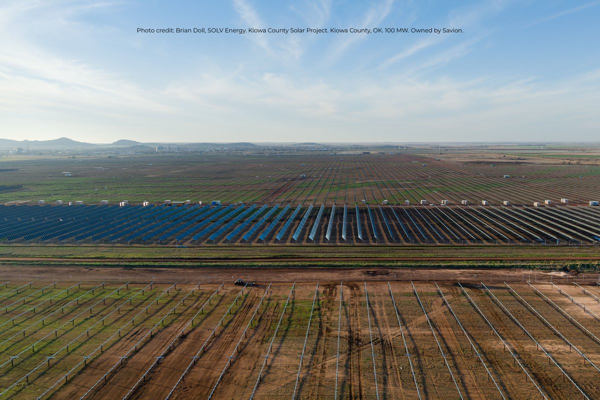 100 MW Kiowa County Solar Project celebrated commercial operation, which is another step in supporting U.S. energy independence &amp; expected to produce enough energy to power approx 21,000 Oklahoma homes annually over the next 40 years. Learn more at savionenergy.com/savion-expands…