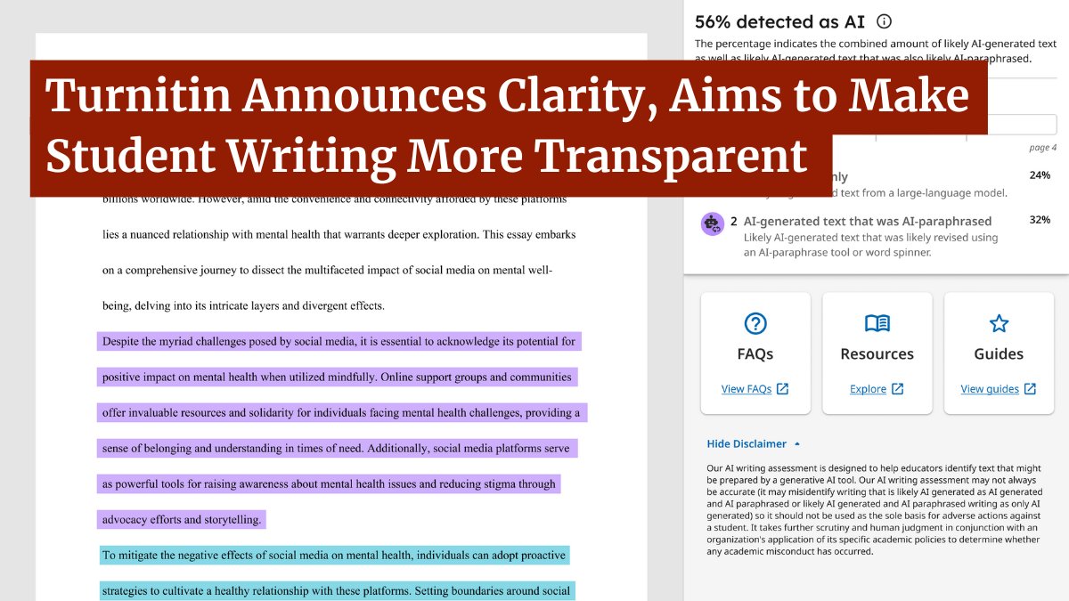 Turnitin has announced Clarity, a new writing environment aimed at helping detect and prevent AI misuse. So why does it come with AI tools?

plagiarismtoday.com/2025/03/06/tur…

#Plagiarsm #AcademicIntegrity #Turnitin #AI