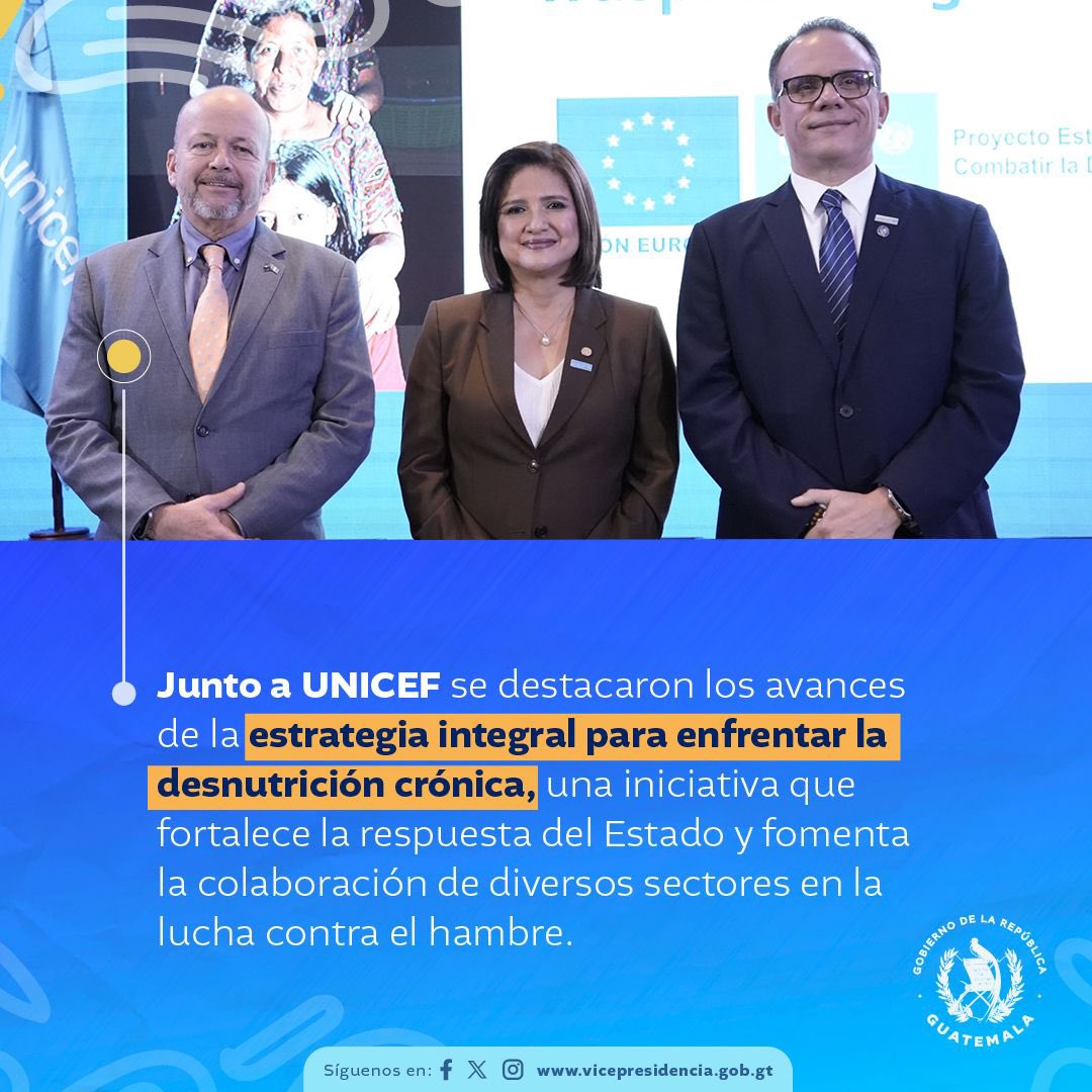 Junto a <a href="/unicefguatemala/">UNICEF Guatemala</a> se presentaron los avances de la estrategia integral para enfrentar la desnutrición crónica en el país.🇬🇹